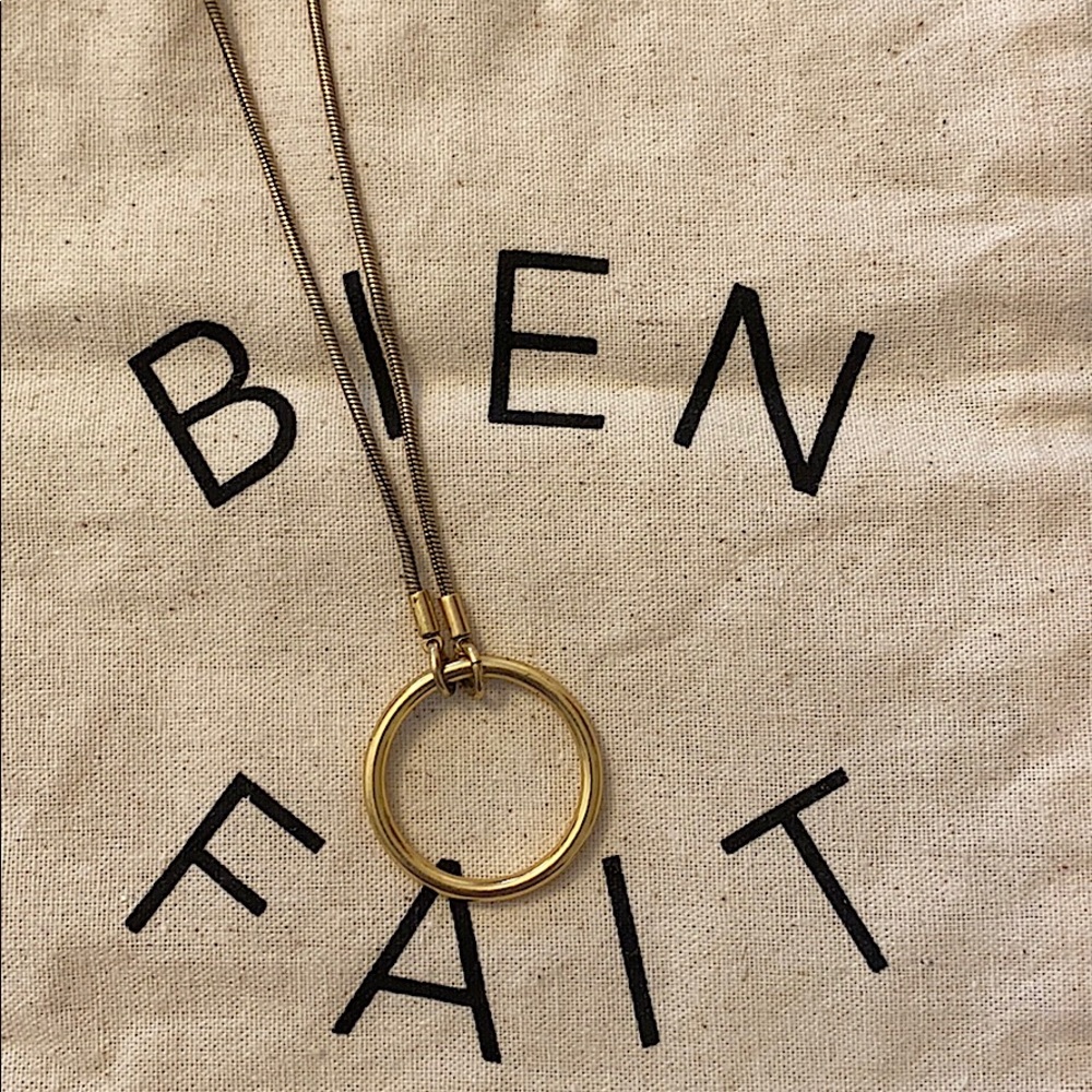 Madewell Adjustable Circle Pendant Choker Necklace